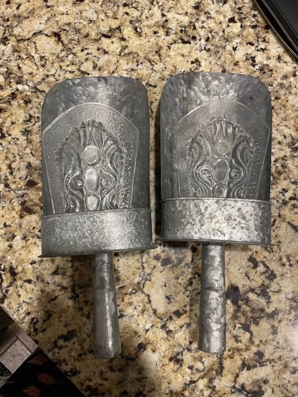 Decorative Galvanized Wall Pocket Candle or Planters - Silver (Set of 2)